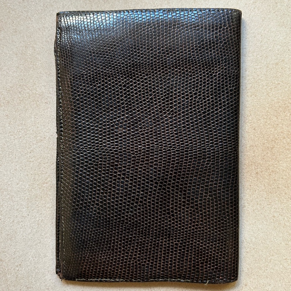Lizard Brown Leather Men Rectangular Bifold Walle… - image 3